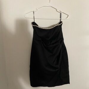 adeirlina strapless black mini dress